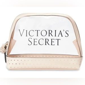 VICTORIA'S SECRET Laser-Cut Logo Beauty Zip Pouch Cosmetic Bag